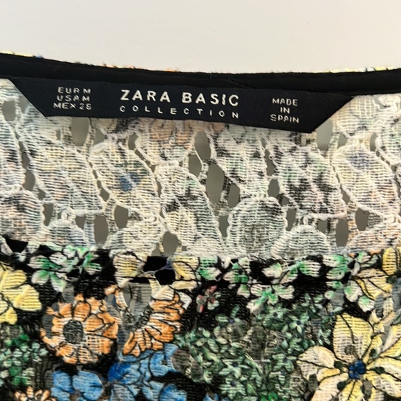 Zara floral fit and flare multi colored sleeveless Dress - Picture 4 of 8